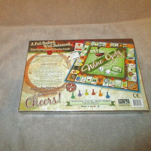 NOS Wineopoly WINE Monopoly BOARD GAME Adult PARTY Fun SEALED Vtg USA MADE - Picture 7 of 12